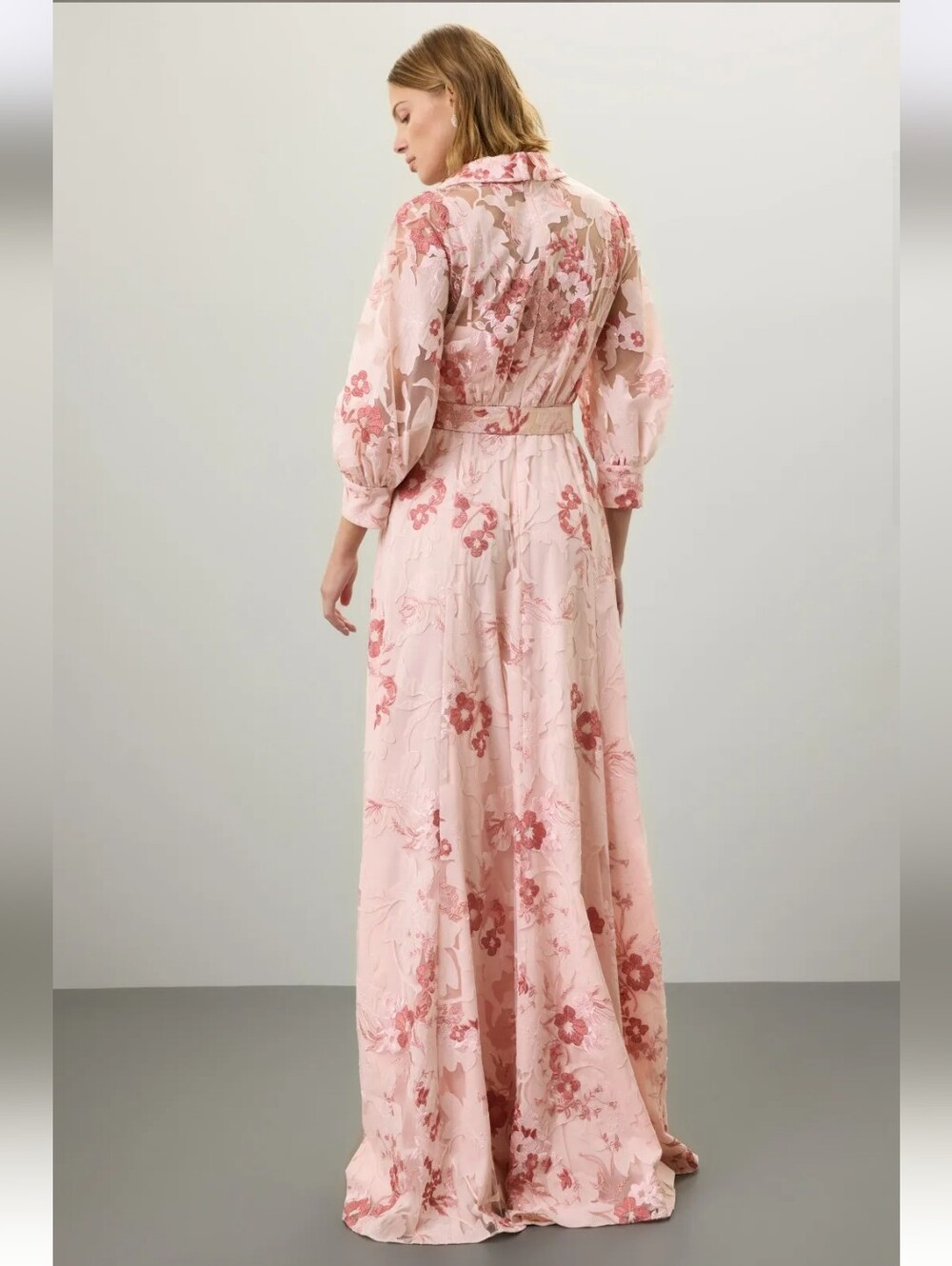 BADGLEY MISCHKA LACE APPLIQUE SHIRT DRESS SIZE 6 MSRP $1190 - Picture 2 of 14